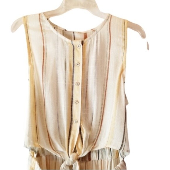 NEW RVCA Arizona Large Striped Cut-Out Sleeveless Partially Lined Dress‎ Pockets - Picture 6 of 15